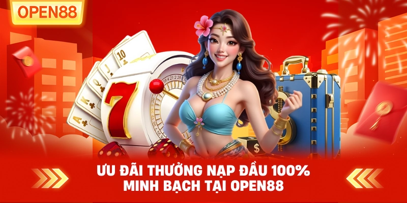 Ưu đãi thưởng nạp đầu 100% minh bạch tại OPEN88